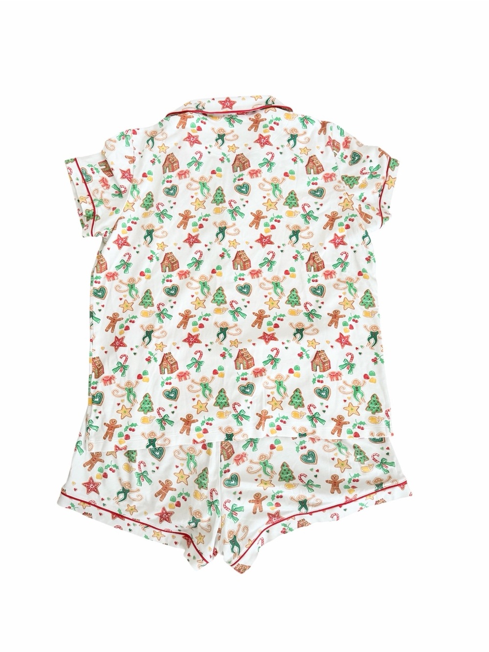 ROLLER RABBIT Gingerbread Polo Party Pajama Short Set - Like New, Medium - Picture 5 of 14